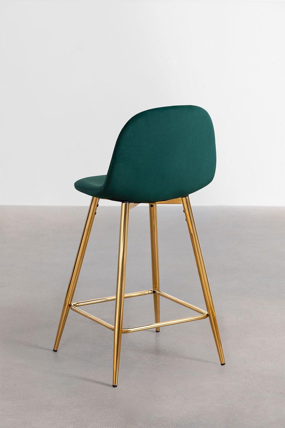 Pack De 2 Tabourets Hauts En Velours Glamm Dor 65 Cm - 4