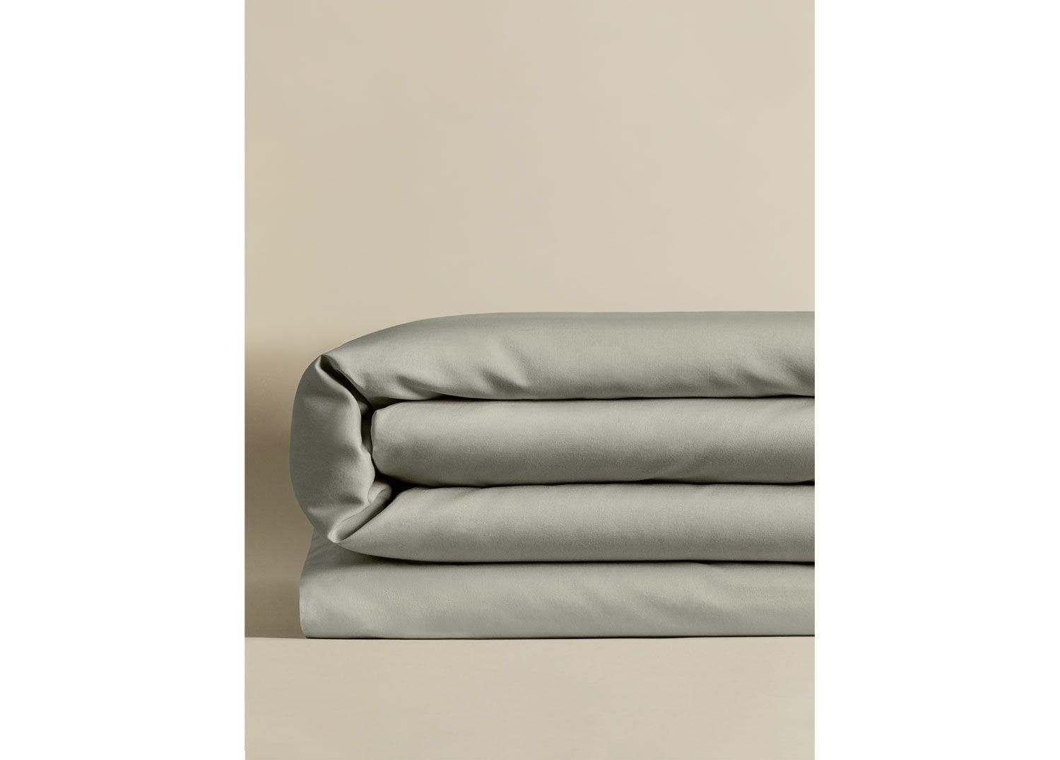 Housse De Couette En Satin 300 Fils Sampras Vert Kaki - 2