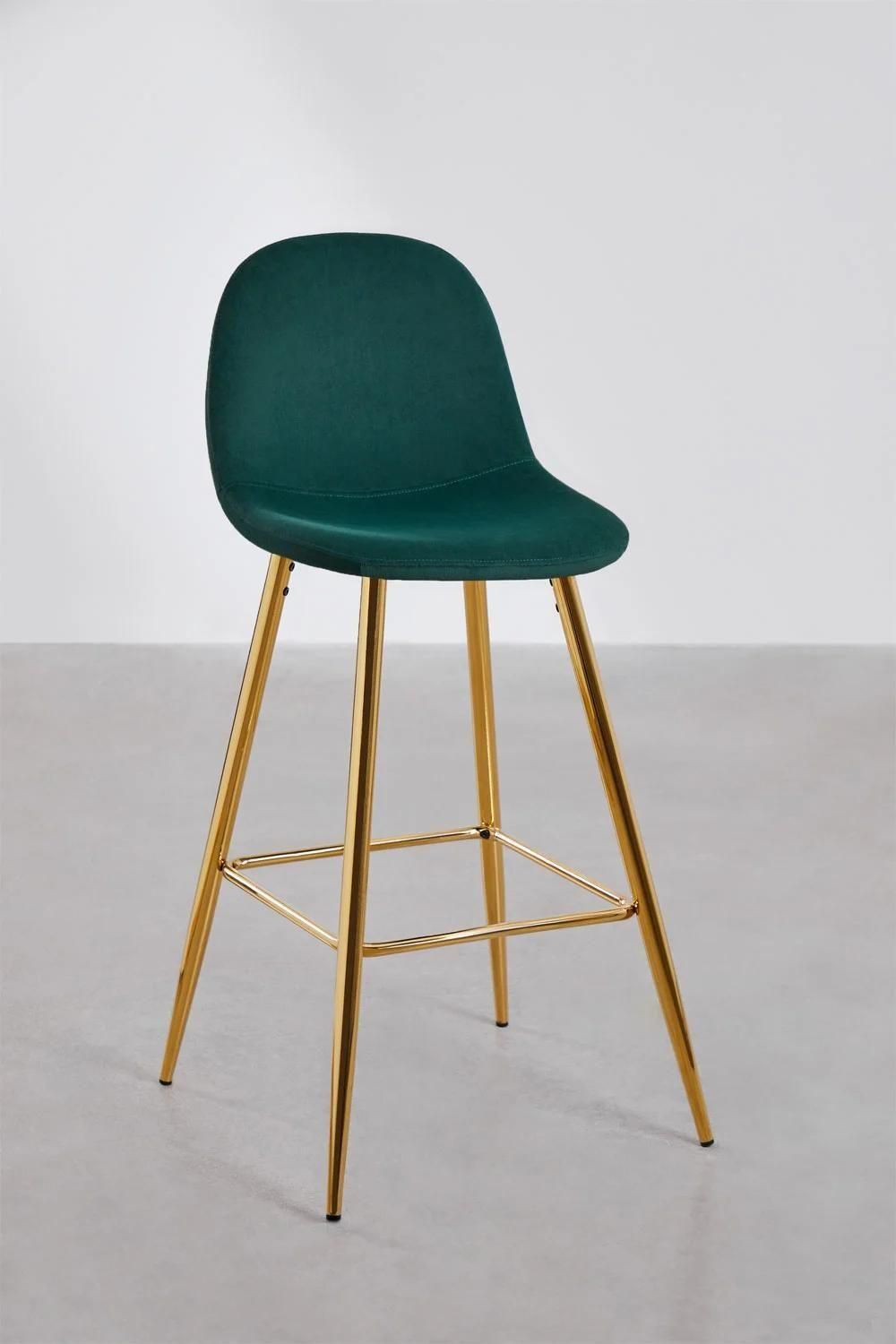 Pack De 2 Tabourets Hauts En Velours Glamm Dor 75 Cm - 2