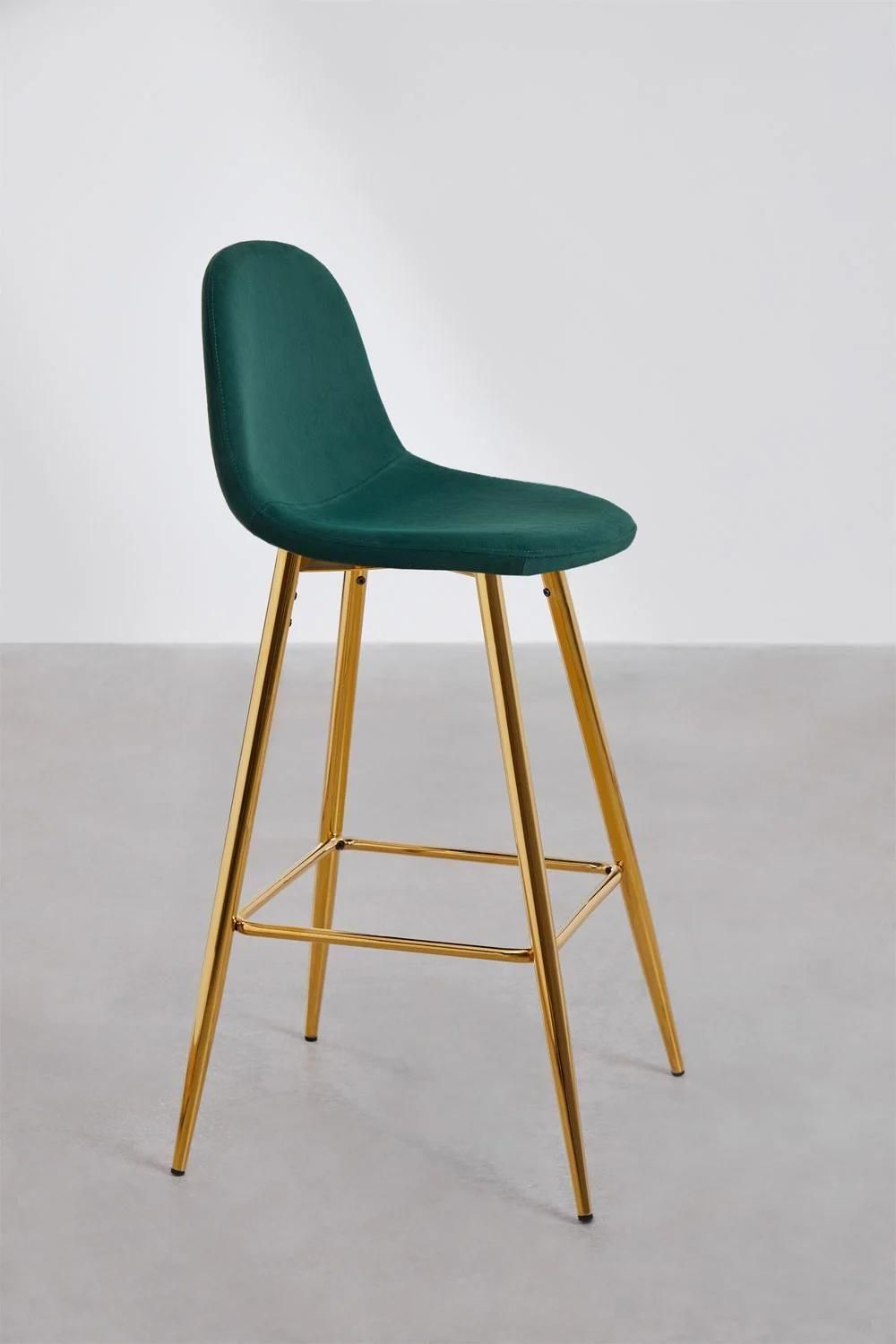 Pack De 2 Tabourets Hauts En Velours Glamm Dor 75 Cm - 3