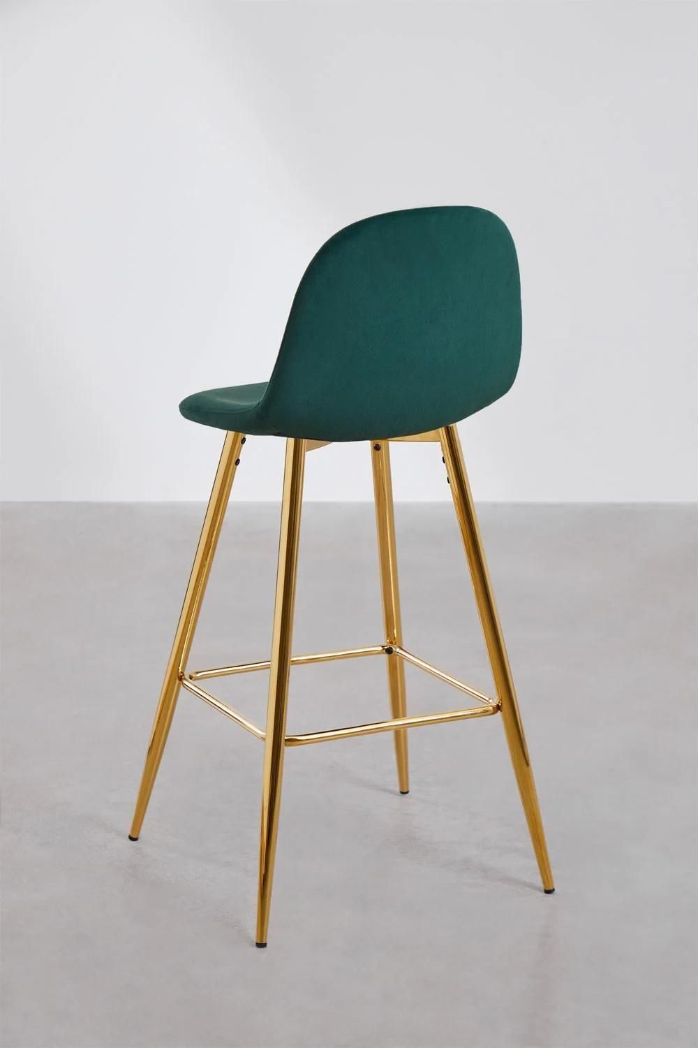 Pack De 2 Tabourets Hauts En Velours Glamm Dor 75 Cm - 4