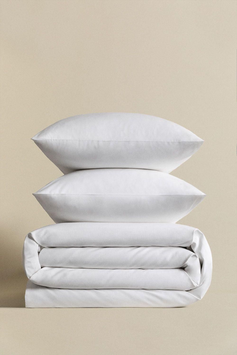 Housse De Couette En Percale De Coton 180 Fils Lesia Blanc - 9