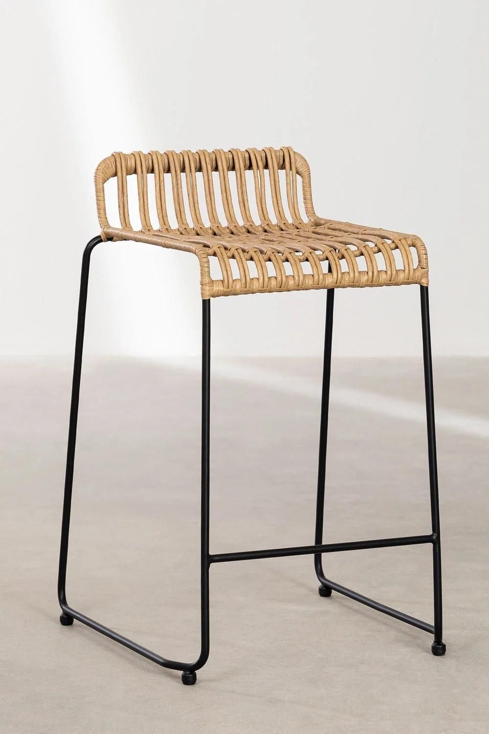 Pack De 2 Tabourets Hauts En Rotin Synthtique Aroa Noir ?65 Cm - 3