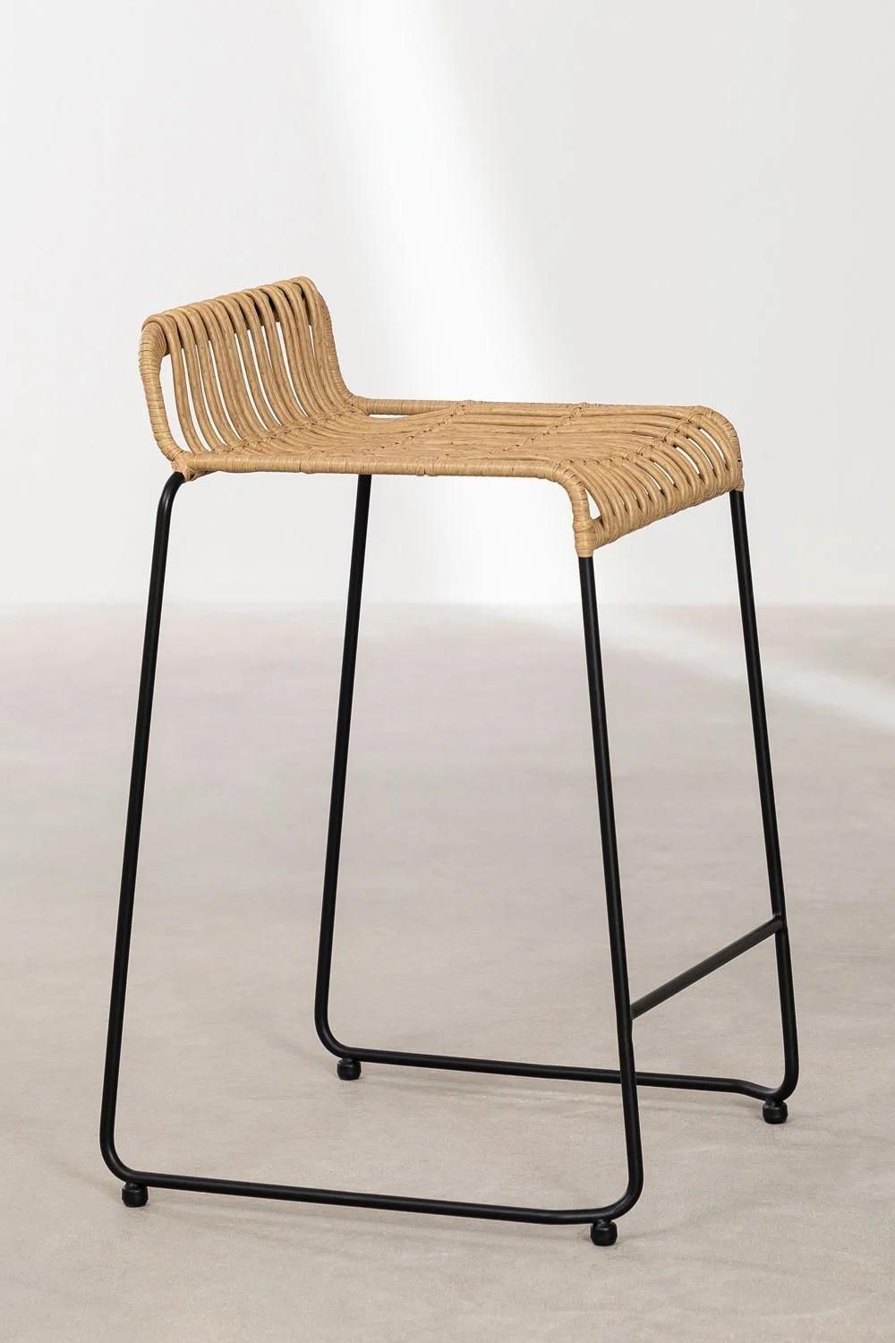 Pack De 2 Tabourets Hauts En Rotin Synthtique Aroa Noir ?65 Cm - 4