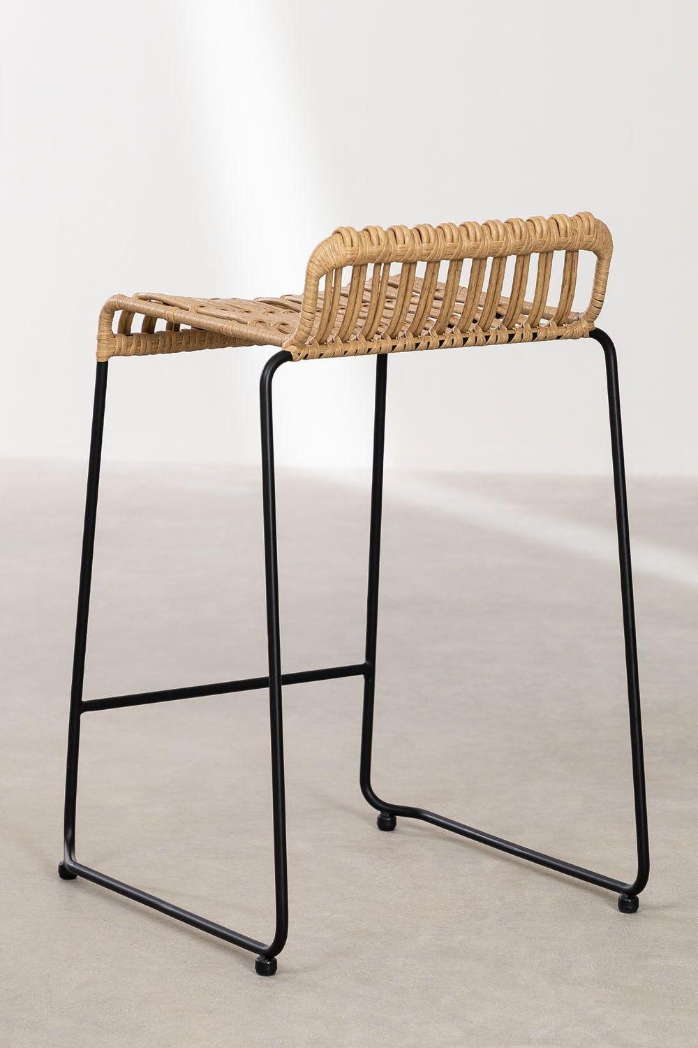 Pack De 2 Tabourets Hauts En Rotin Synthtique Aroa Noir ?65 Cm - 5