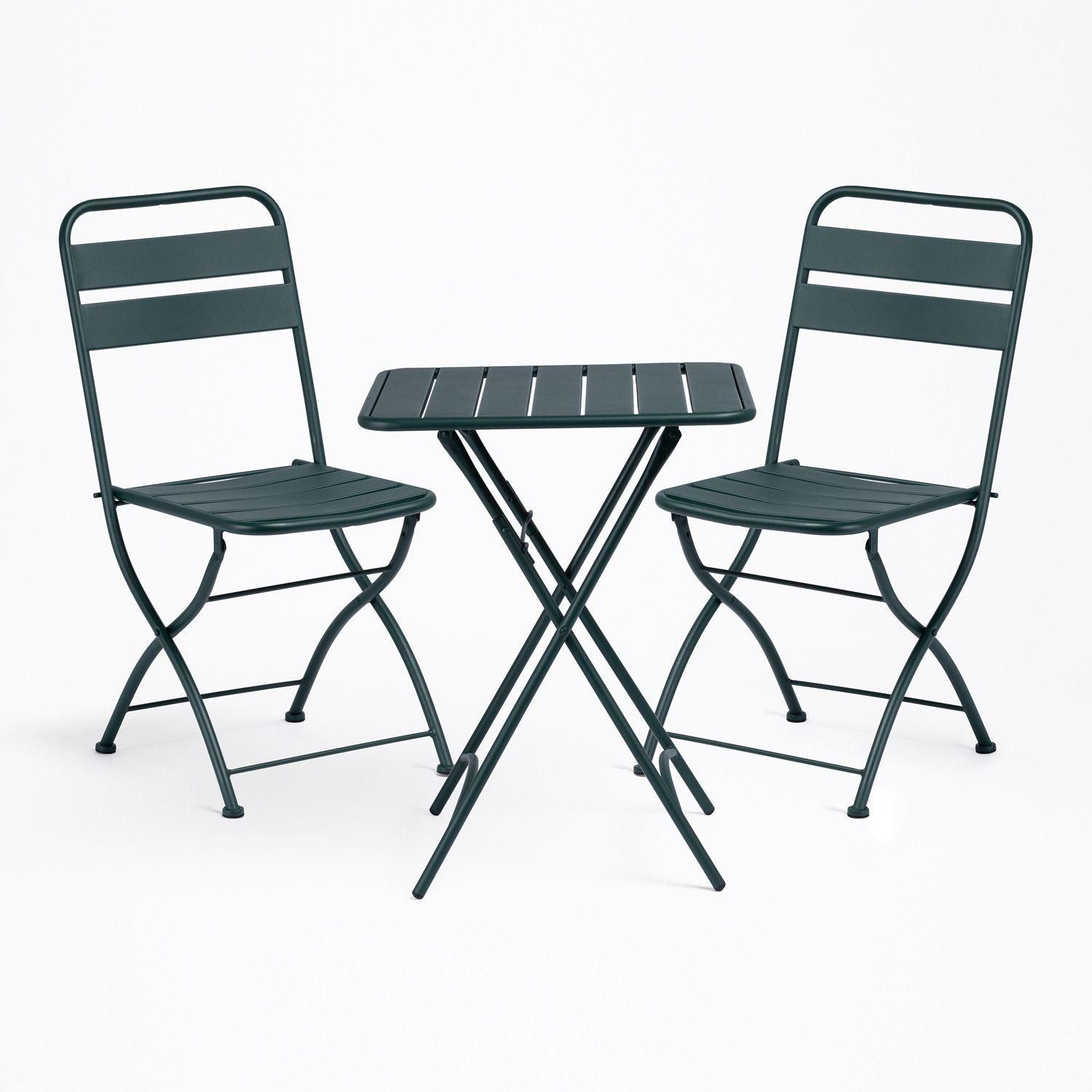 Ensemble Avec Une Table Pliante (60x60 Cm) & 2 Chaises Pliantes Janti Vert ...