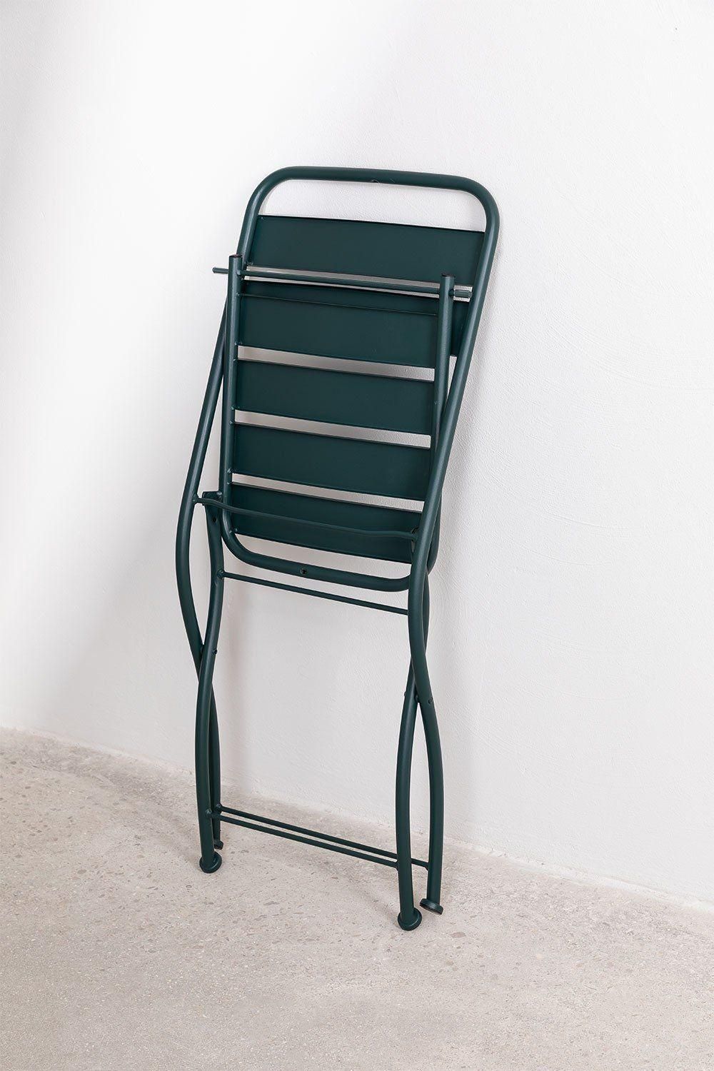 Ensemble Avec Une Table Pliante (60x60 Cm) & 2 Chaises Pliantes Janti Vert ... - 6