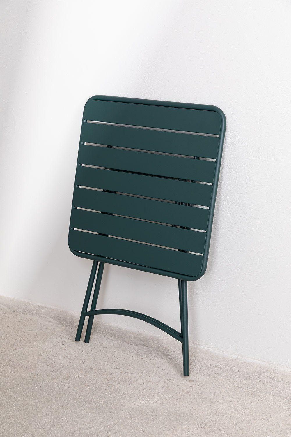 Ensemble Avec Une Table Pliante (60x60 Cm) & 2 Chaises Pliantes Janti Vert ... - 7