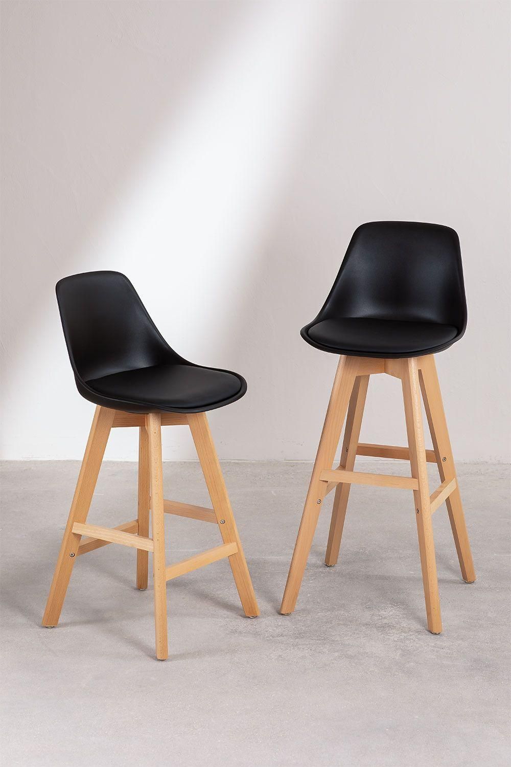 Lot 2 Tabourets Hauts Nordic Edition Noir ?76 Cm