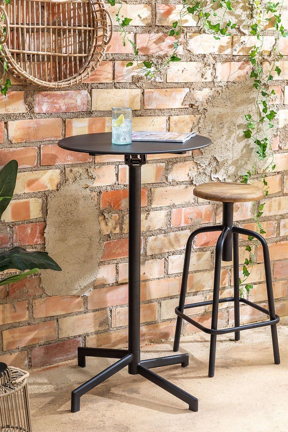 Table De Bar Pliante Et Transformable En 2 Hauteurs En Acier (59,5 Cm) Del... - 2