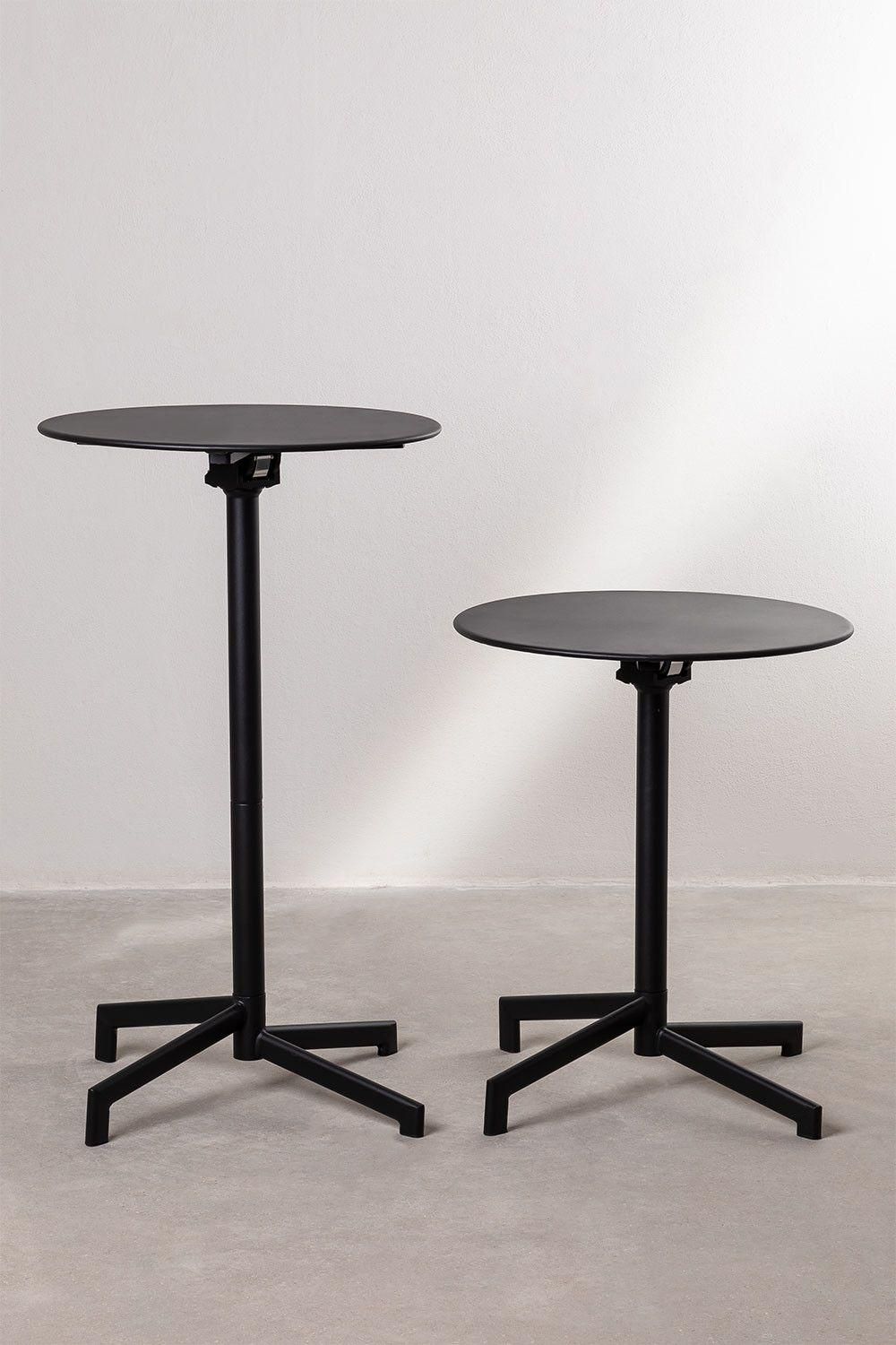 Table De Bar Pliante Et Transformable En 2 Hauteurs En Acier (59,5 Cm) Del... - 5