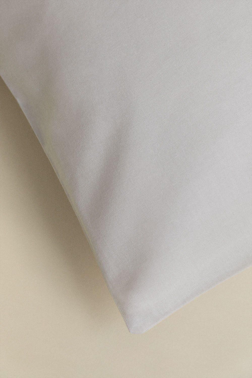 Housse De Couette En Percale De Coton 180 Fils Lesia Gris Clair - 7