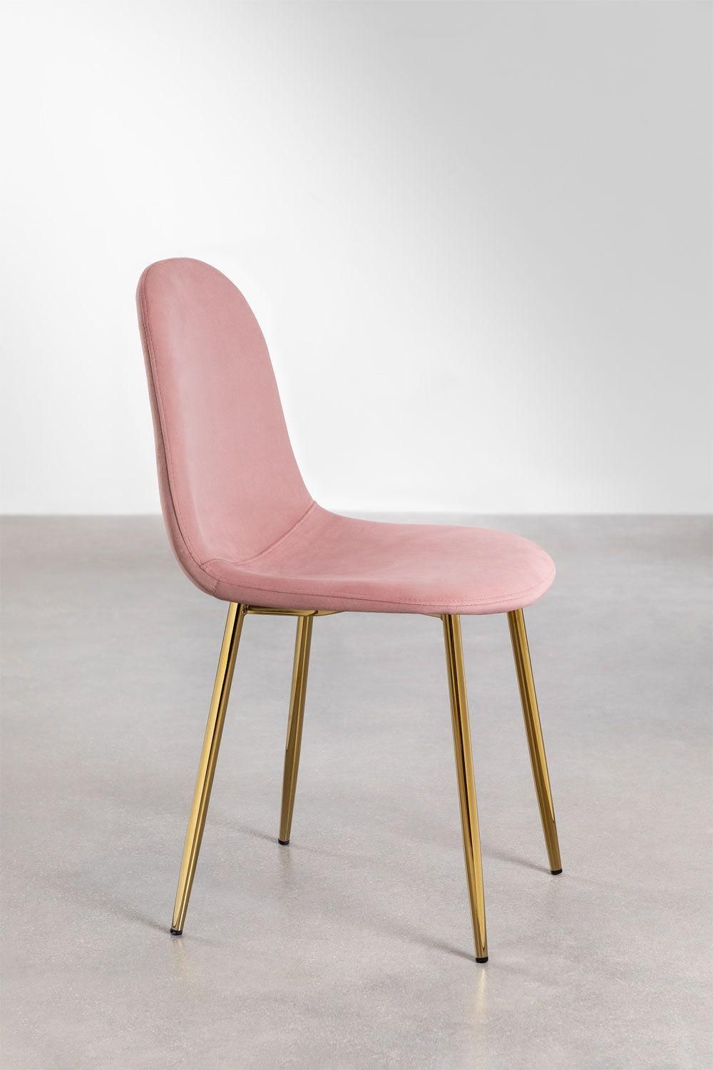 Pack 2 Chaises De Salle  Manger En Velours Glamm Dor - 4