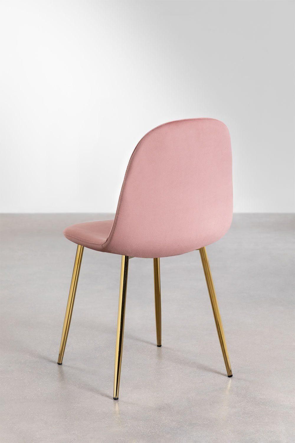 Pack 2 Chaises De Salle  Manger En Velours Glamm Dor - 5