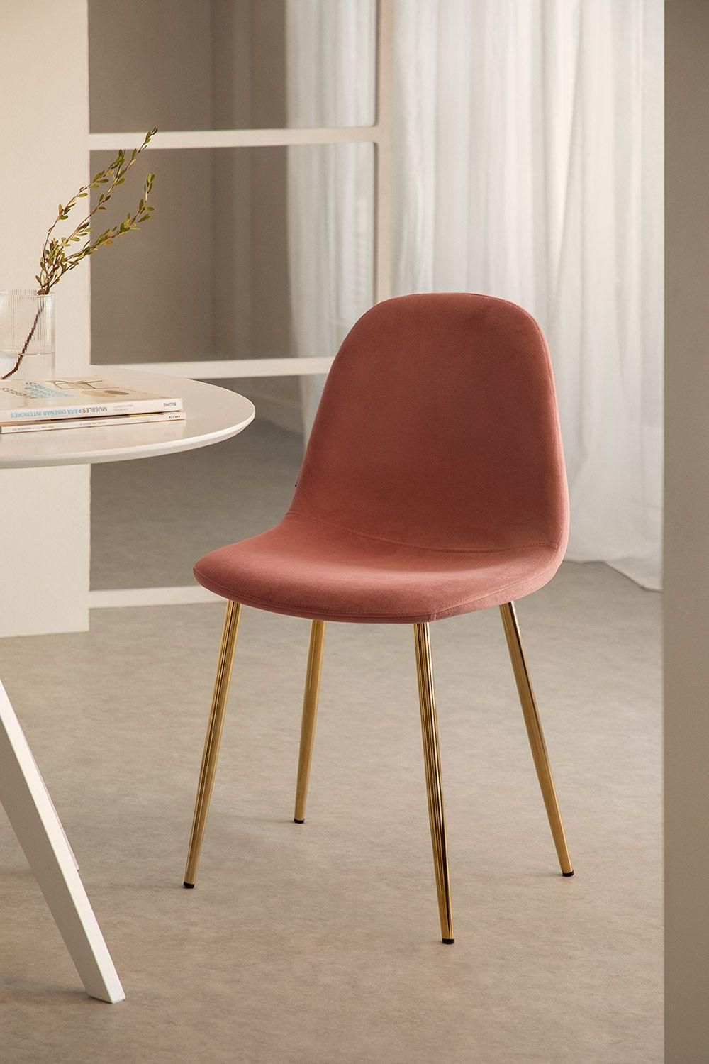 Pack 2 Chaises De Salle  Manger En Velours Glamm Dor - 10