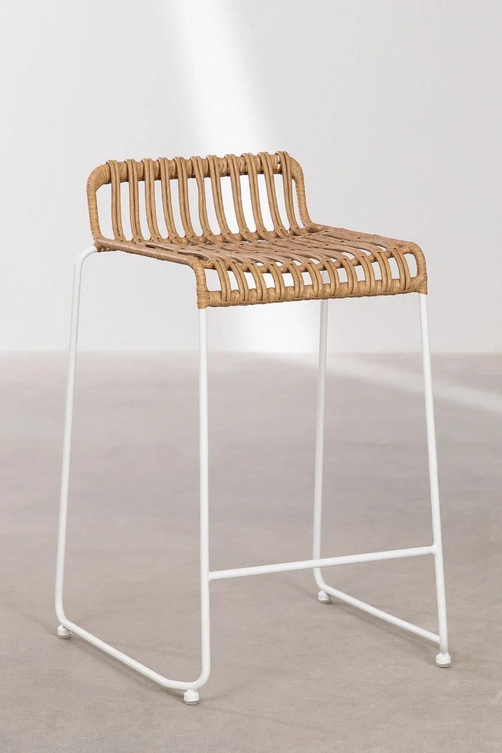 Pack De 2 Tabourets Hauts En Rotin Synthtique Aroa Blanc ?65 Cm - 3
