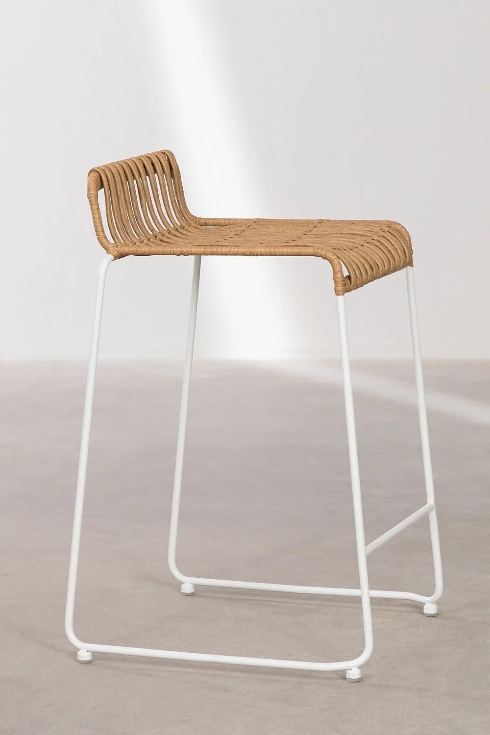 Pack De 2 Tabourets Hauts En Rotin Synthtique Aroa Blanc ?65 Cm - 4