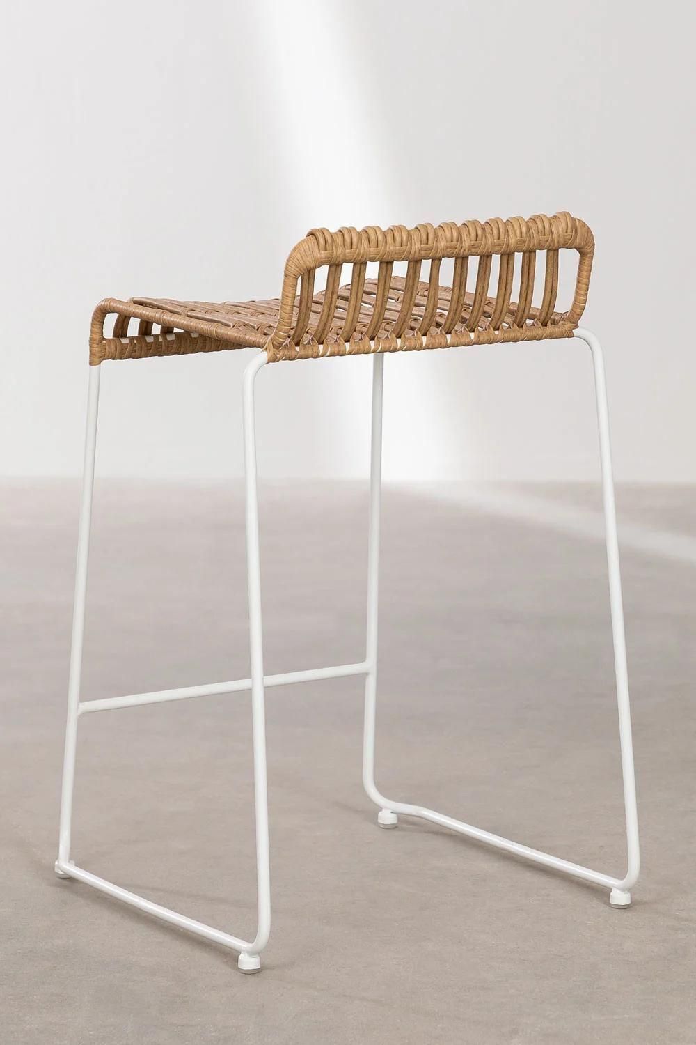 Pack De 2 Tabourets Hauts En Rotin Synthtique Aroa Blanc ?65 Cm - 5