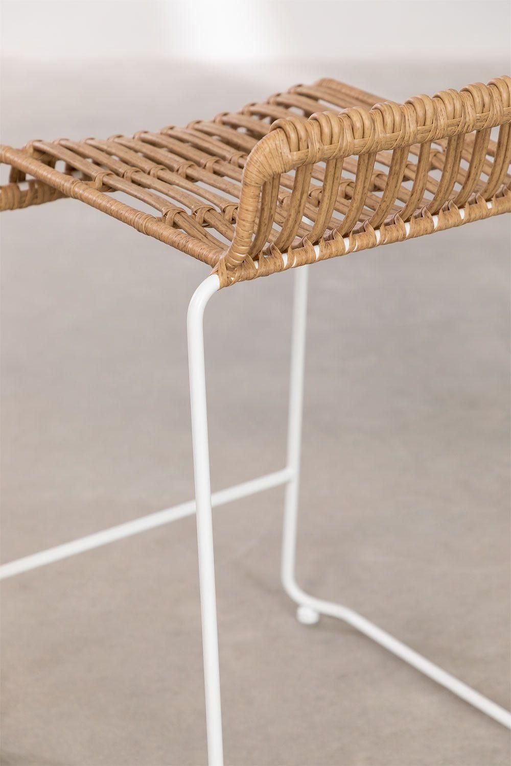 Pack De 2 Tabourets Hauts En Rotin Synthtique Aroa Blanc ?65 Cm - 6