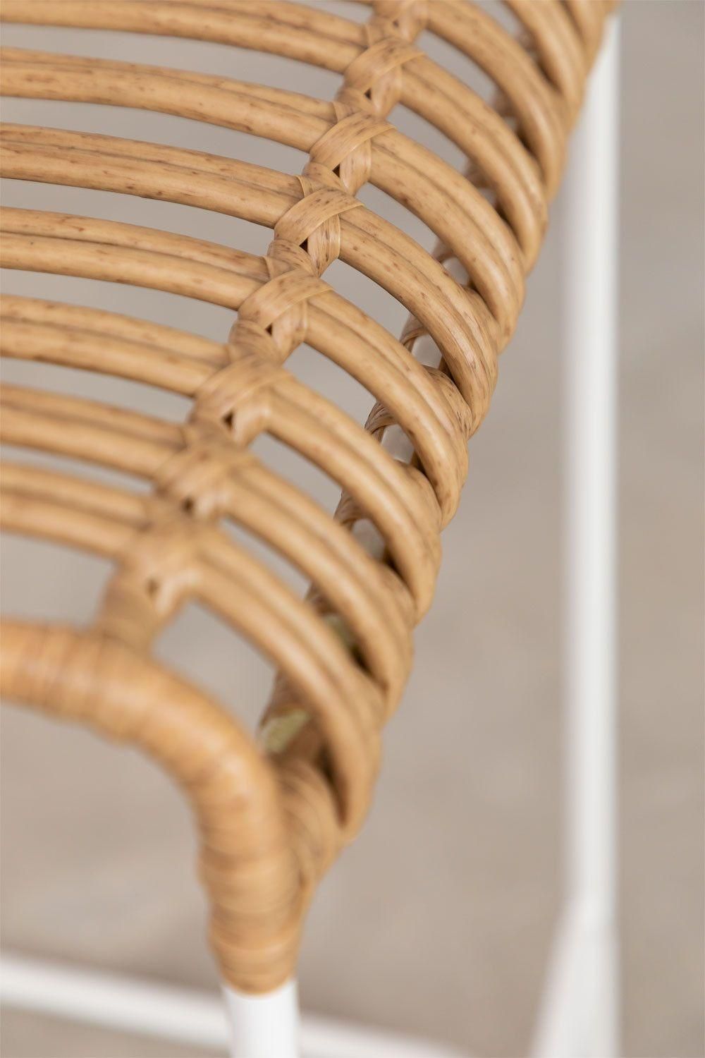 Pack De 2 Tabourets Hauts En Rotin Synthtique Aroa Blanc ?65 Cm - 8