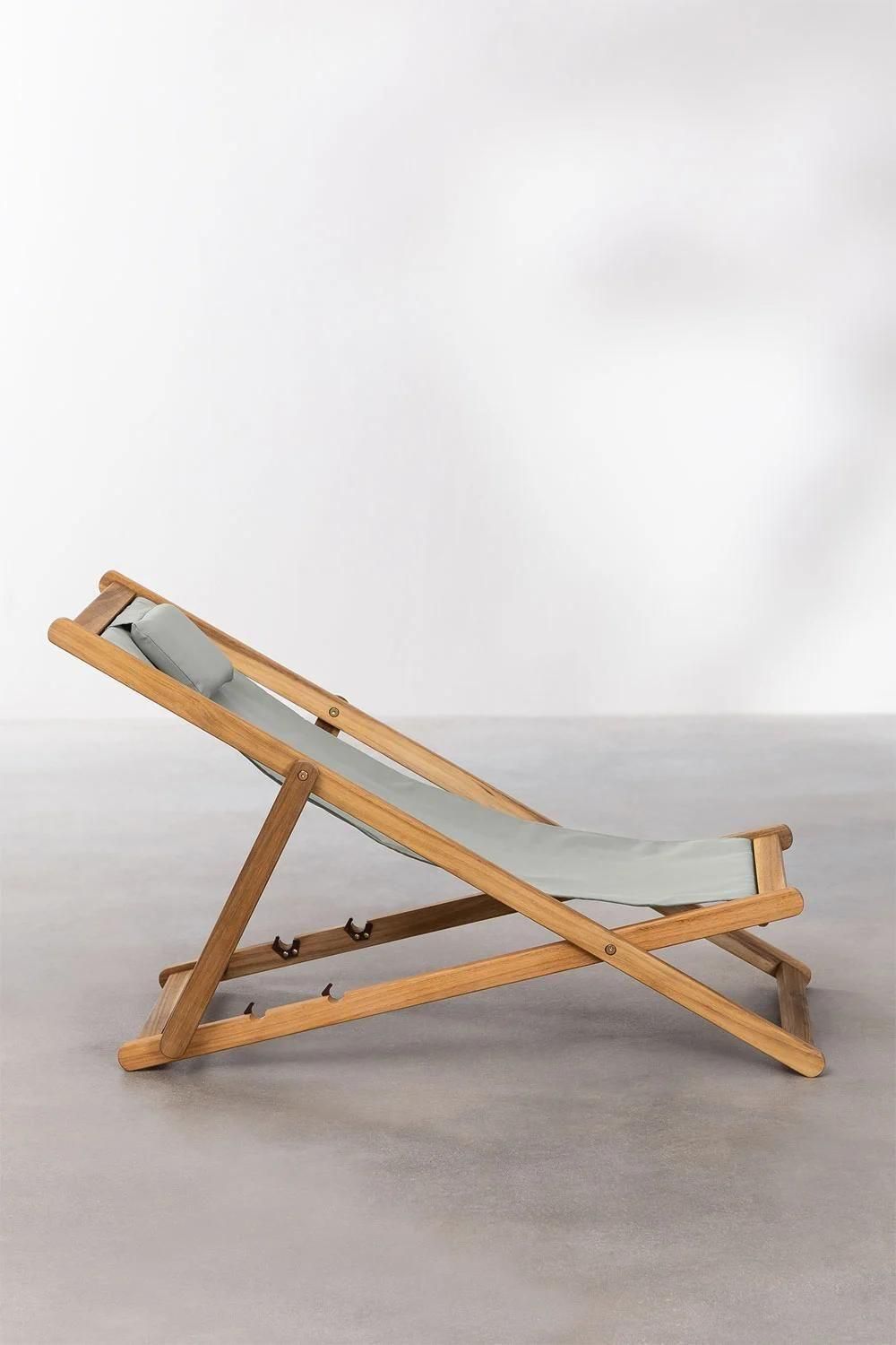 Pack De 2 Hamacs Pliants Avec Coussin En Bois Kardis Vert Kaki - 4