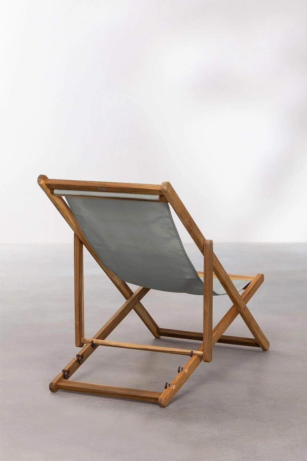 Pack De 2 Hamacs Pliants Avec Coussin En Bois Kardis Vert Kaki - 5