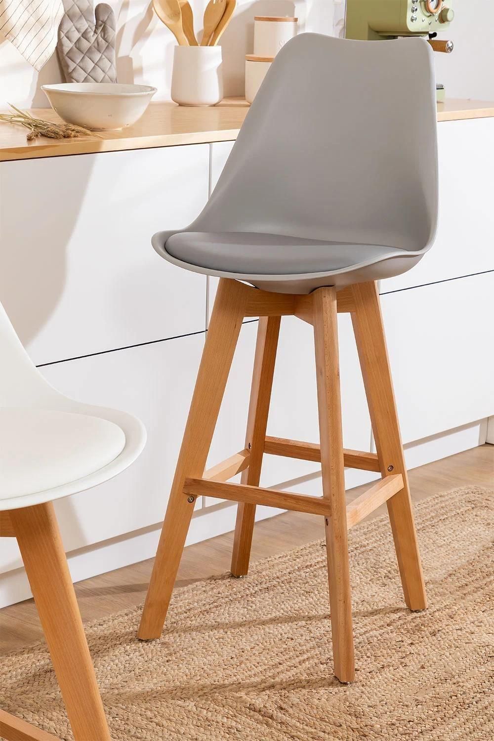 Lot De 2 Tabourets Hauts (76 Cm) Nordic Gris Clair - 2