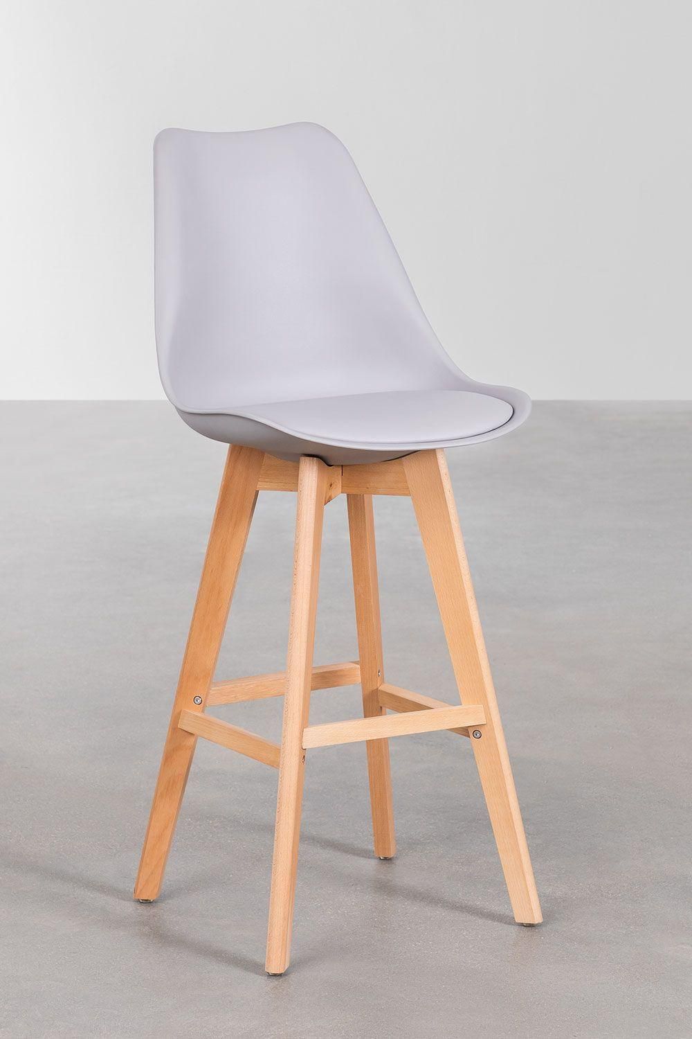 Lot De 2 Tabourets Hauts (76 Cm) Nordic Gris Clair - 3