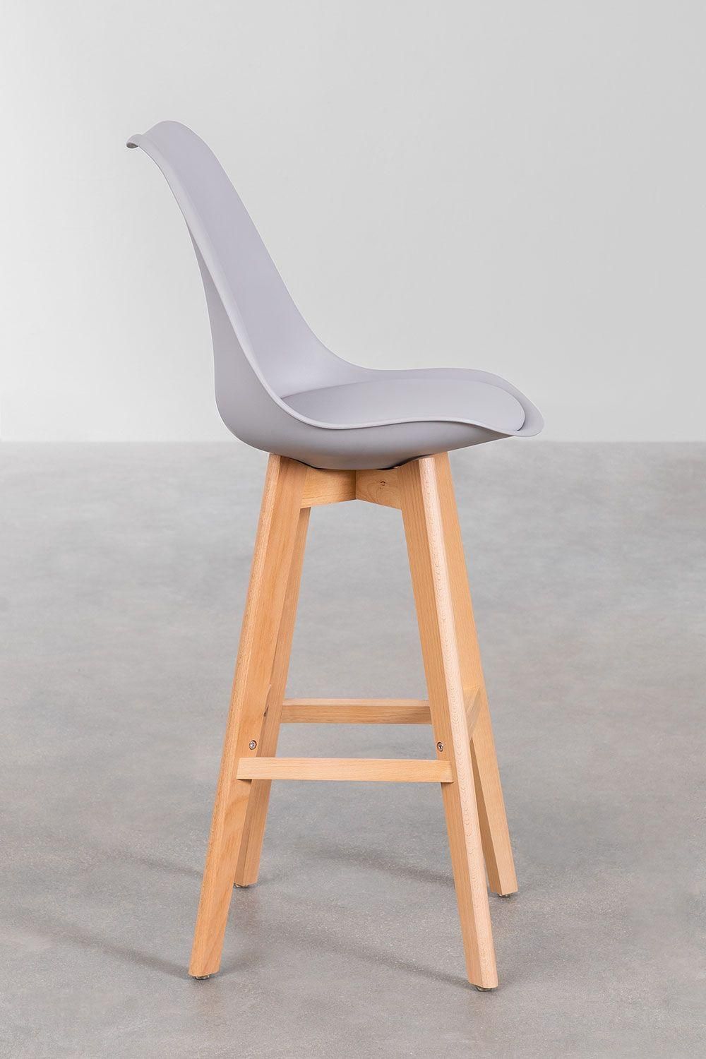 Lot De 2 Tabourets Hauts (76 Cm) Nordic Gris Clair - 4