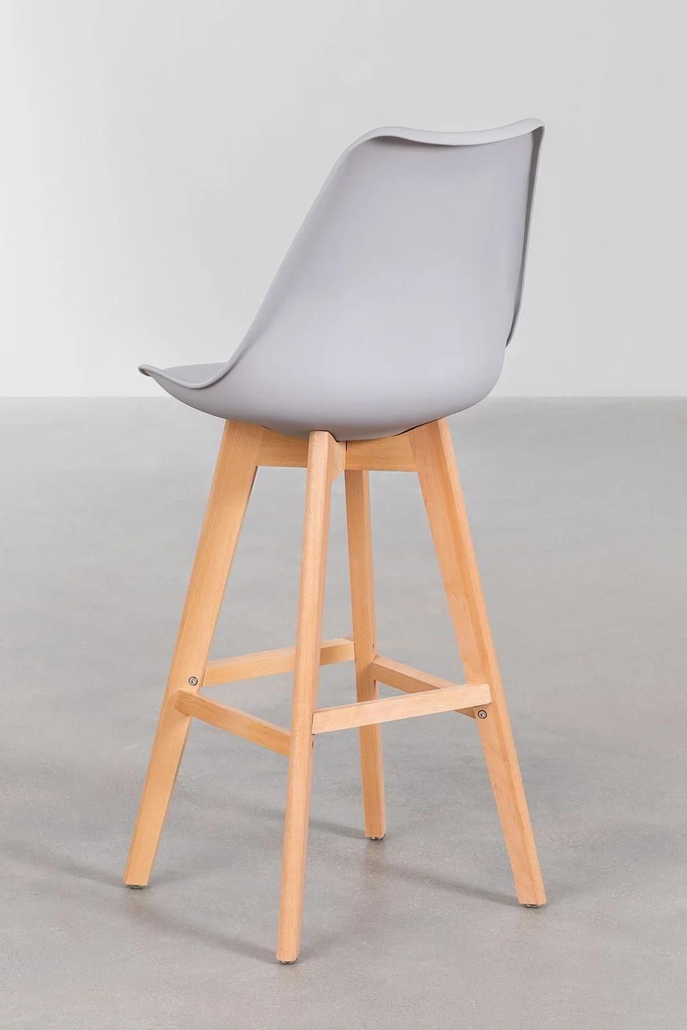 Lot De 2 Tabourets Hauts (76 Cm) Nordic Gris Clair - 5