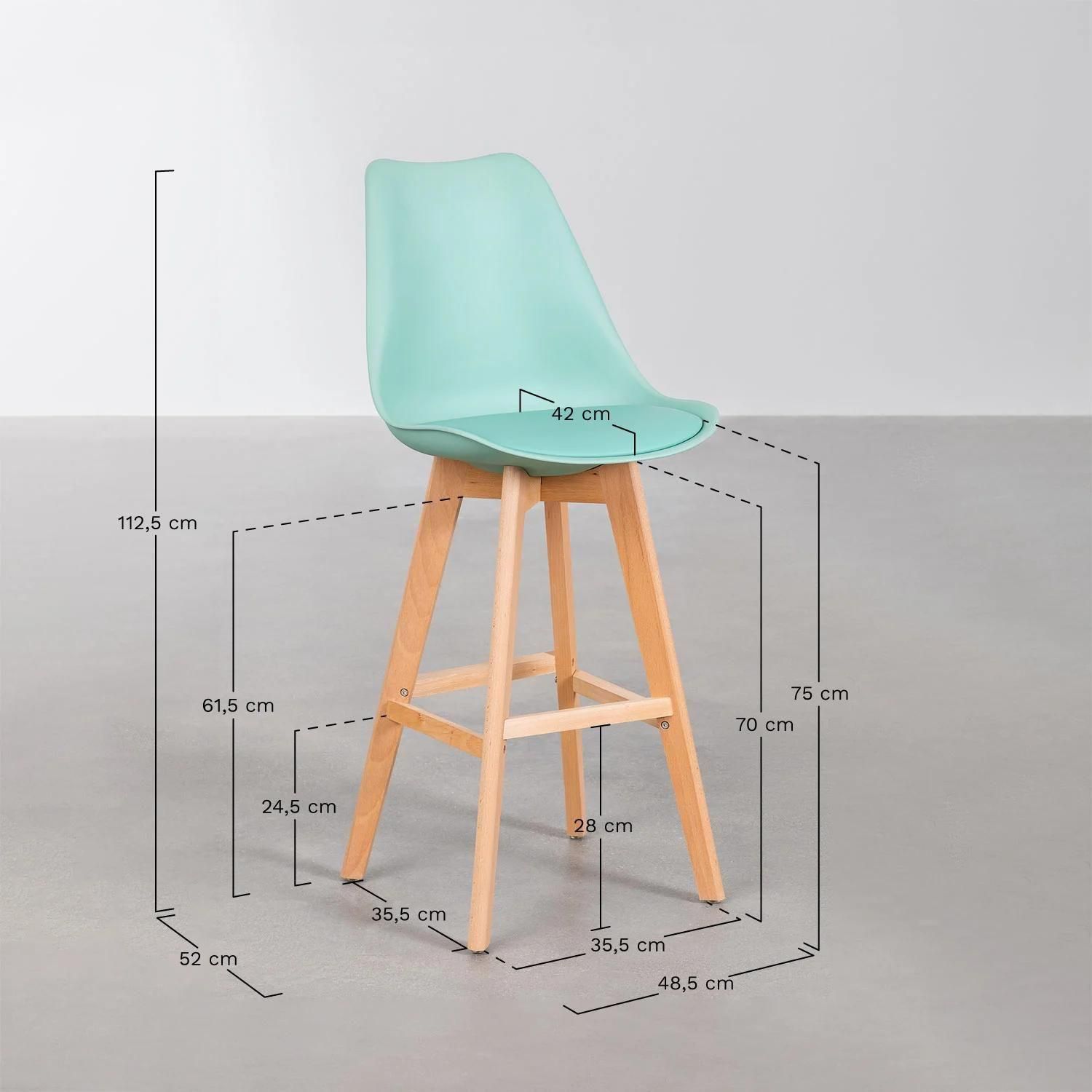 Lot De 2 Tabourets Hauts (76 Cm) Nordic Gris Clair - 8