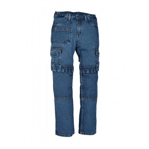 Jeans de travail bleu 100% coton WOOPY - multipoches et dos rehaussé - taille 38 KIPLAY