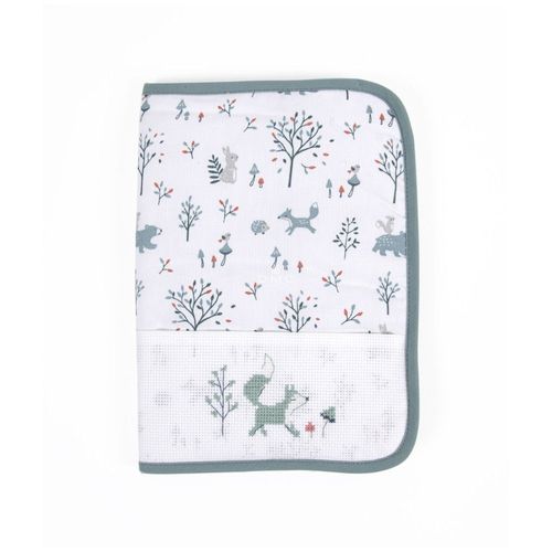 Protège Carnet De Santé À Broder "Forêt Enchantée" - Élégance Et Personnalisation Pour Bébé - Dmc Vert