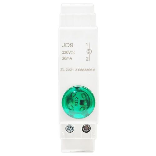 Boîte de distribution de disjoncteur de signal lumineux de type rail LED,indicateur de puissance d'armoire,24V,220V,230V,JD9,1PC - Type 220V Green