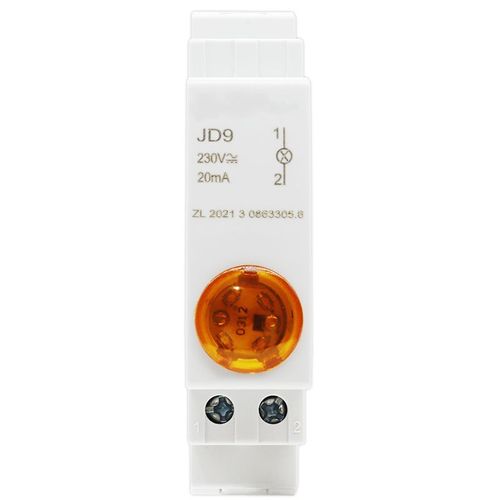 Boîte de distribution de disjoncteur de signal lumineux de type rail LED,indicateur de puissance d'armoire,24V,220V,230V,JD9,1PC - Type 220V Yellow