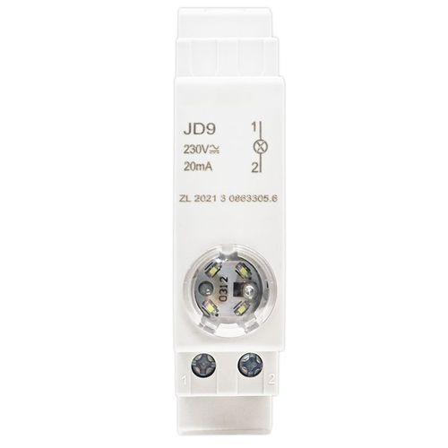 Boîte de distribution de disjoncteur de signal lumineux de type rail LED,indicateur de puissance d'armoire,24V,220V,230V,JD9,1PC - Type 220V White