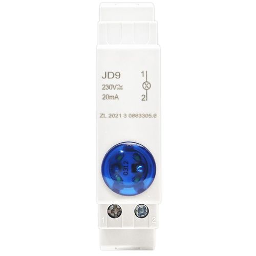 Boîte de distribution de disjoncteur de signal lumineux de type rail LED,indicateur de puissance d'armoire,24V,220V,230V,JD9,1PC - Type 220V Blue