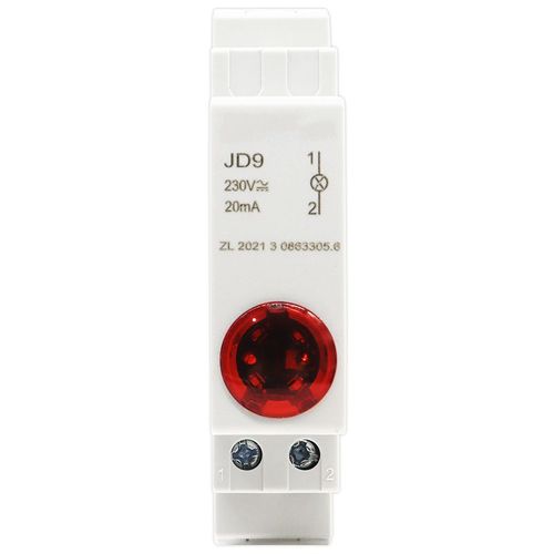 Boîte de distribution de disjoncteur de signal lumineux de type rail LED,indicateur de puissance d'armoire,24V,220V,230V,JD9,1PC - Type 220V Red
