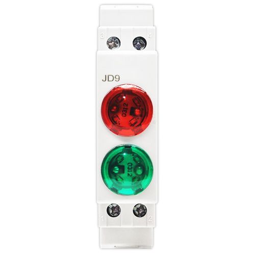 Boîte de distribution de disjoncteur de signal lumineux de type rail LED,indicateur de puissance d'armoire,24V,220V,230V,JD9,1PC - Type 220V Double Lights