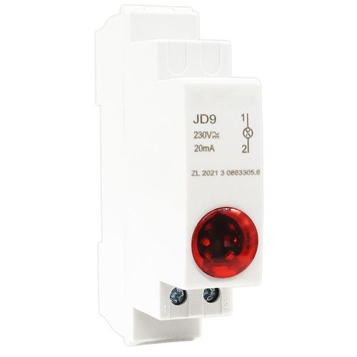 Boîte de distribution de disjoncteur de signal lumineux de type rail LED,indicateur de puissance d'armoire,24V,220V,230V,JD9,1PC - Type 24V Red