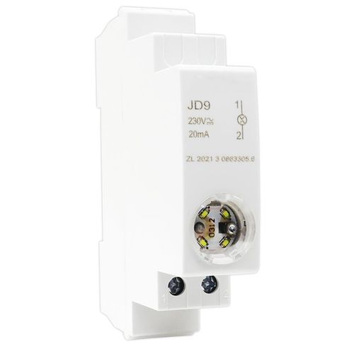 Boîte de distribution de disjoncteur de signal lumineux de type rail LED,indicateur de puissance d'armoire,24V,220V,230V,JD9,1PC - Type 24V White