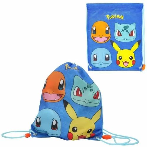 Sac de Sport bleu | 24 x 30 cm | Pokémon | Sac École | Sac à Collation