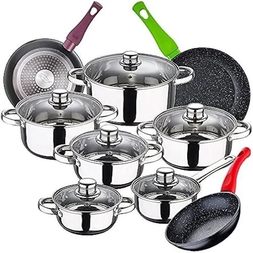 Batterie De Cuisine - San Ignacio - Cassel - 12 Pièces - Acier Inoxydable - Compatible Induction