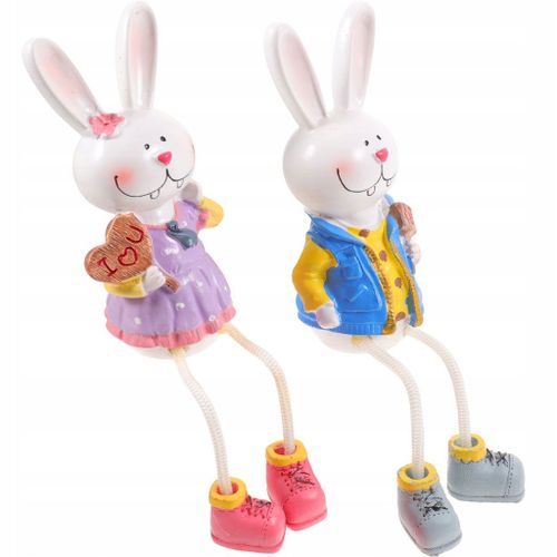 Décorations de poupée à jambes suspendues, jouet en forme de lapin, jouets pour étagère, cadeau, 2 pièces