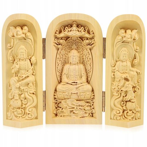 FIGURINE DE BOUDDHA BOUGIE À THÉ SCULPTURE DÉCOR STATUE BUIS
