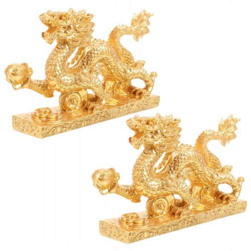 Décoration Dragon Animaux Or 2 Pcs