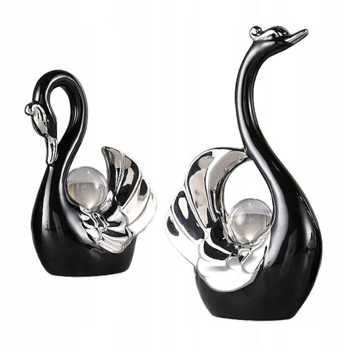pièces de figurines de cygne Collection de décorations pour le salon en noir