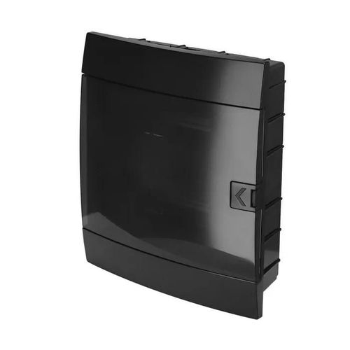 Tableau électrique encastrable 24 modules (2x12) IP40 étanche noir porte fumée HOROZ