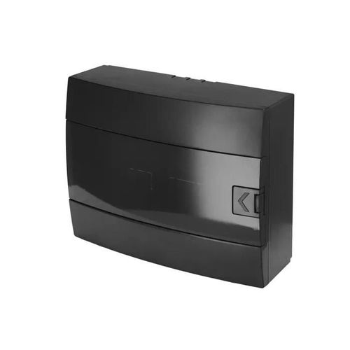 Tableau électrique saillie 12 modules (1x12) IP40 étanche noir porte fumée HOROZ