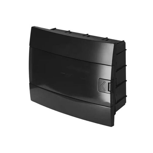 Tableau électrique encastrable 12 modules (1x12) IP40 étanche noir porte fumée HOROZ
